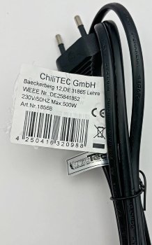 Netzkabel Eurostecker > Doppelnutstecker / H03VVH2-F2G, 0,75 mm², 2,5A/250V, 1,5m