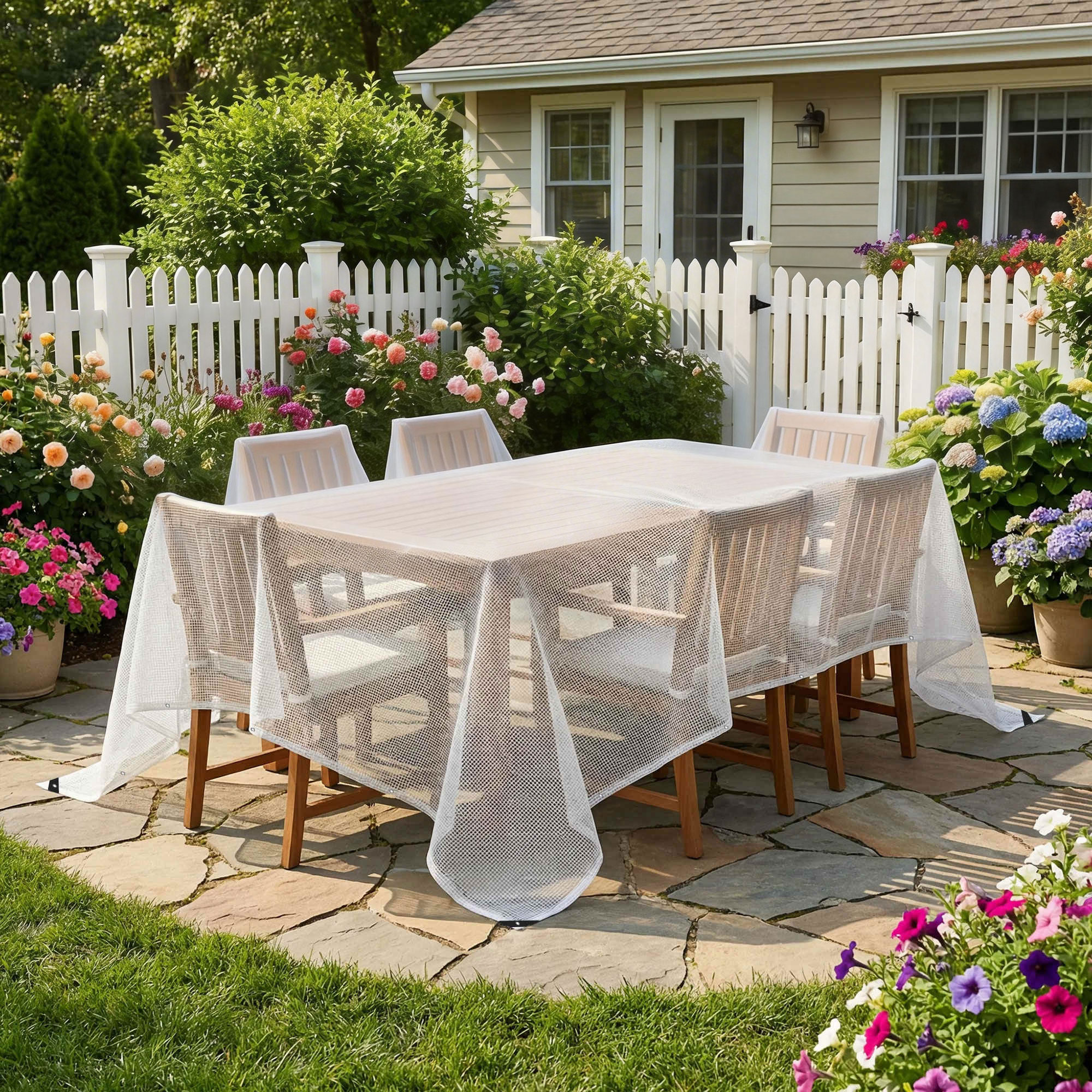 Abdeckplane wasserdicht 4 x 6 m 140g/m² Gewebeplane Robuste Reißfeste UV-stabil Schutzplane mit verstärkten Ösen Weiß