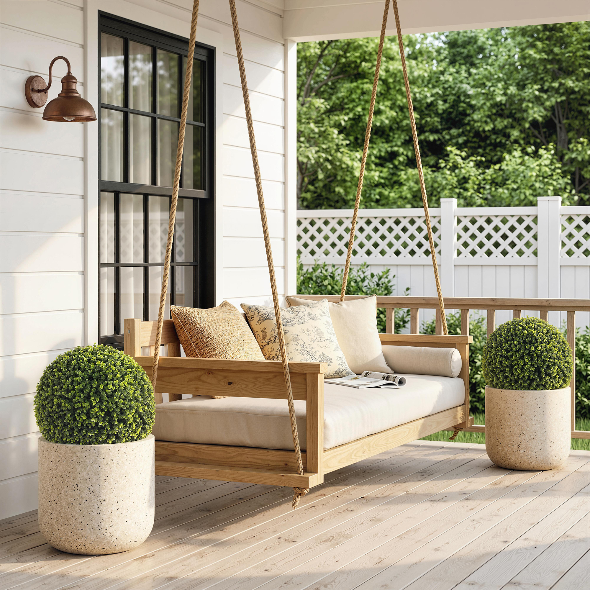 52 cm künstliche Buchsbaum-Kugeln im 2er-Set, UV-beständige Dekopflanzen mit 1086 Blättern für Innen- und Außen