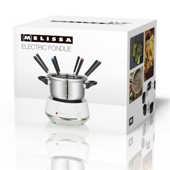 elektrisches Fondue 2l 1200W edelstahl / weiß