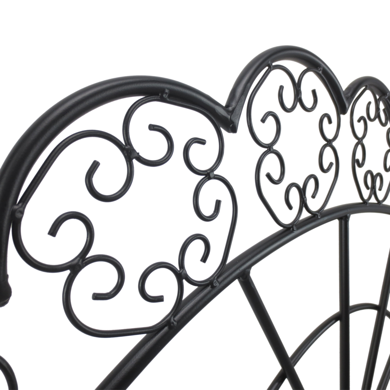 2-Sitzer Gartenbank robust, Parkbank rostfrei Sitzbank Bank Gartenmöbel für Terrasse, Garten und den generellen Außenbereich 107cm x 55,5cm x 90,5cm, Schwarz