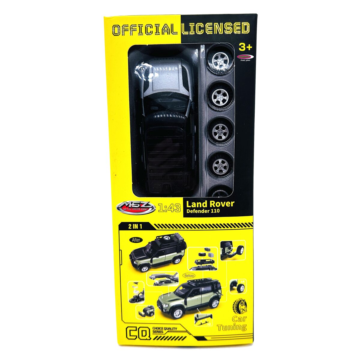 Land Rover Defender 110  Diecast 1:43 silber 2in1