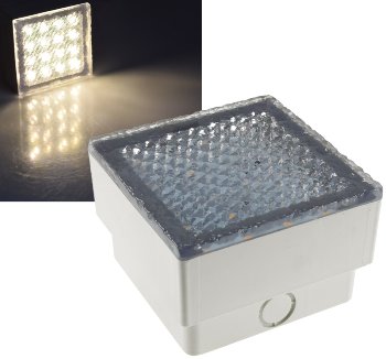 LED Pflasterstein "BRIKX 10" warmweiß, 10x10x7cm, 120lm, IP67, 230V