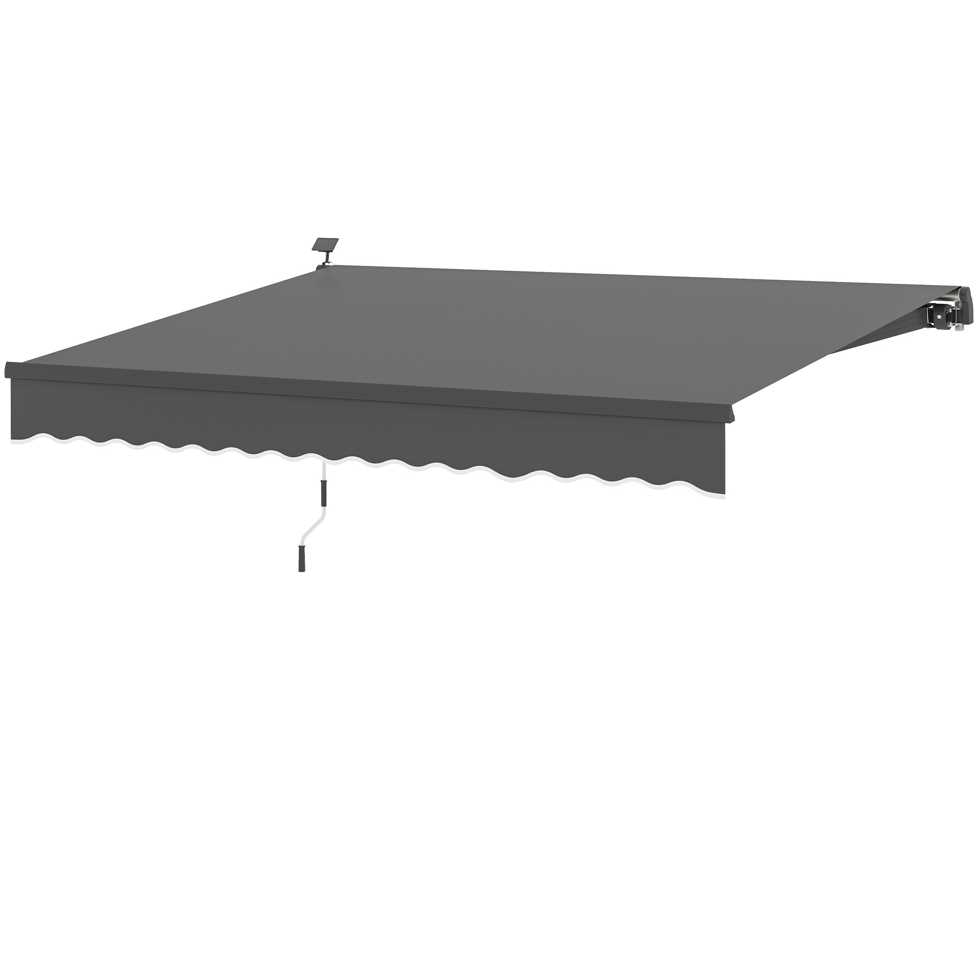 Klemmmarkise mit Handkurbel Solar-Lichte Gelenkarmmarkise Markise Sonnenschutz UV 50+ 400 cm breit Grau Klemmmarkise mit Handkurbel Solar-Lichte Gelenkarmmarkise Markise Sonnenschutz UV 50+ 400 cm breit Grau