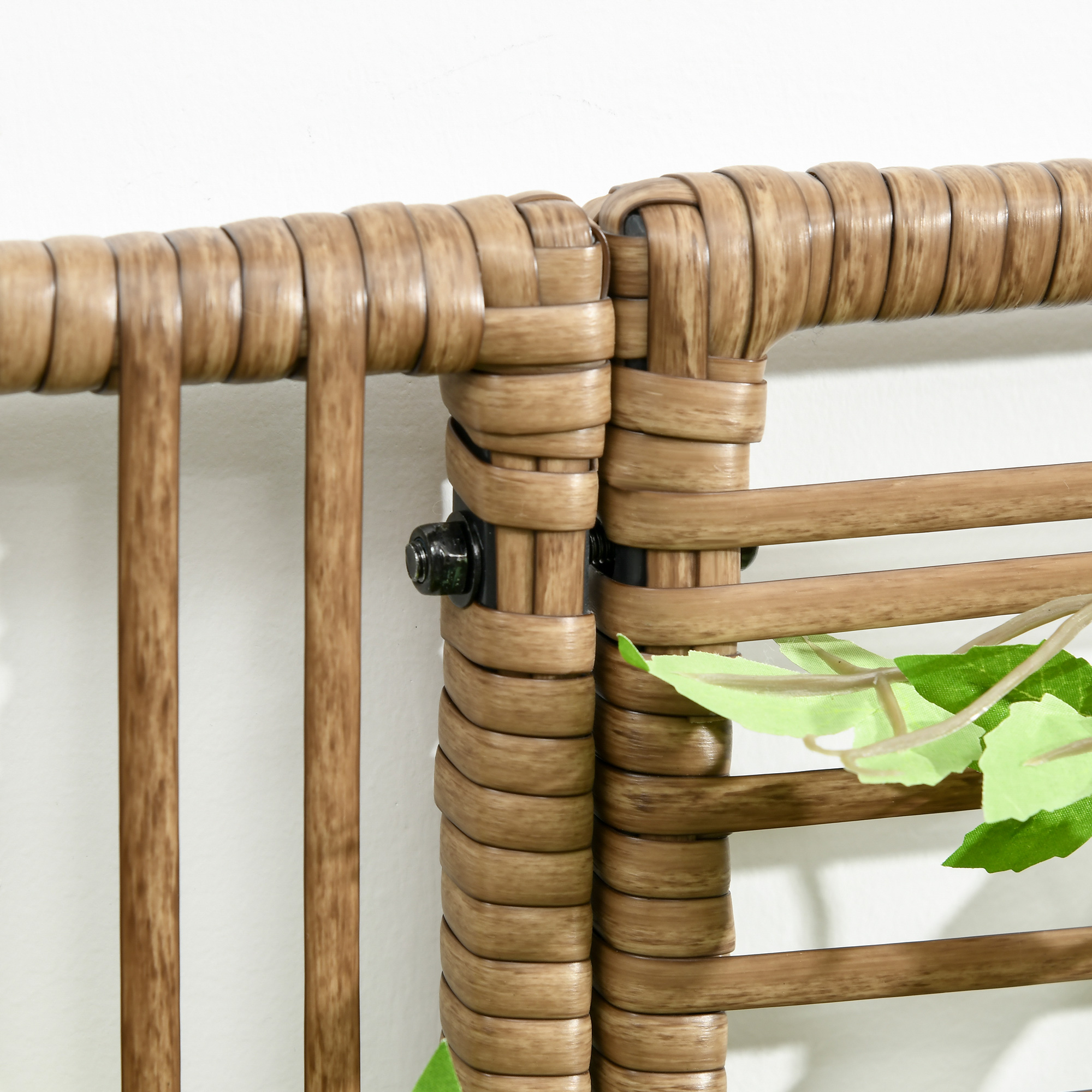 Blumenkasten mit Spalier, wetterfest, Polyrattan, 103 x 103 x 29 cm, Sandfarbe