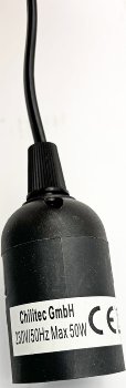 E27-Fassung mit 15cm Kabel + Aufhänger / Baustellen-Fassung
