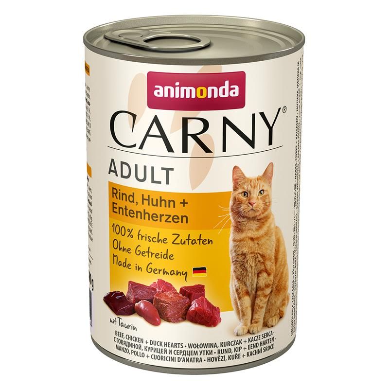 Animonda Cat Dose Carny Adult Rind & Huhn & Entenherzen - 400 g