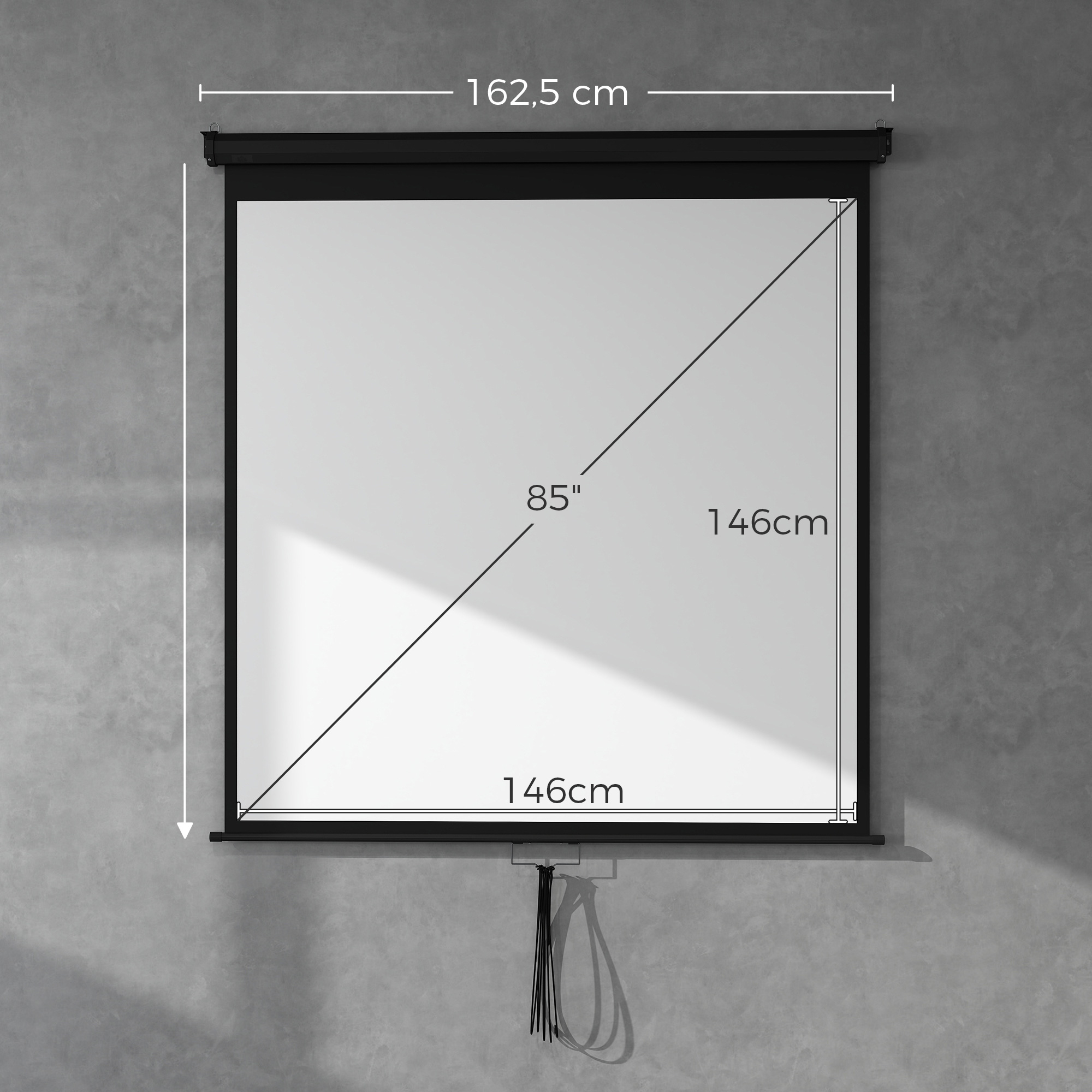 Beamer Leinwand 152 x 152 cm 85 Zoll 1:1 HD 4K Projektionsleinwand für Heimkino Büro-Präsentationen