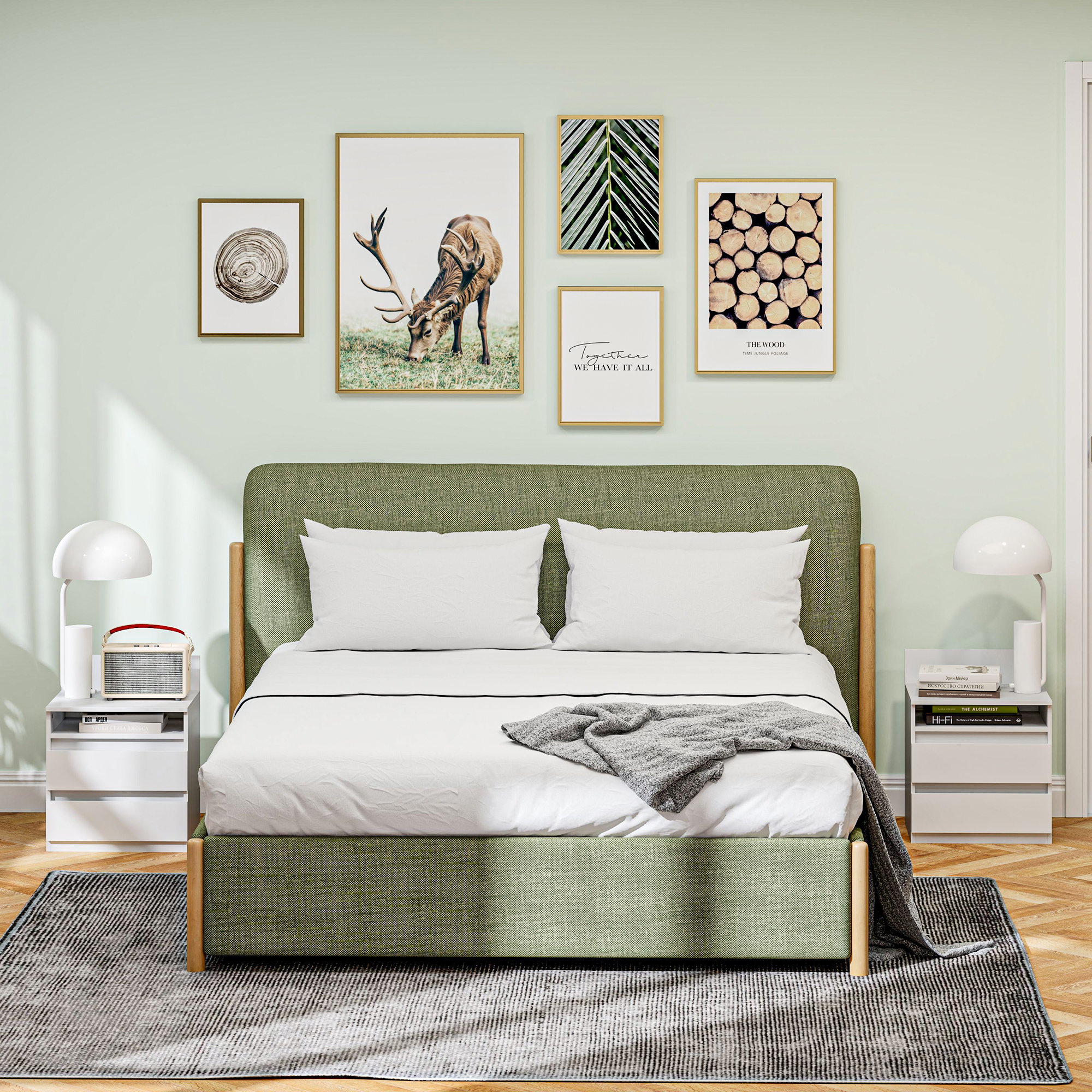 Nachttisch im 2er-Set mit Schubladen und Ablage, moderner Beistelltisch, für Schlafzimmer, Weiß