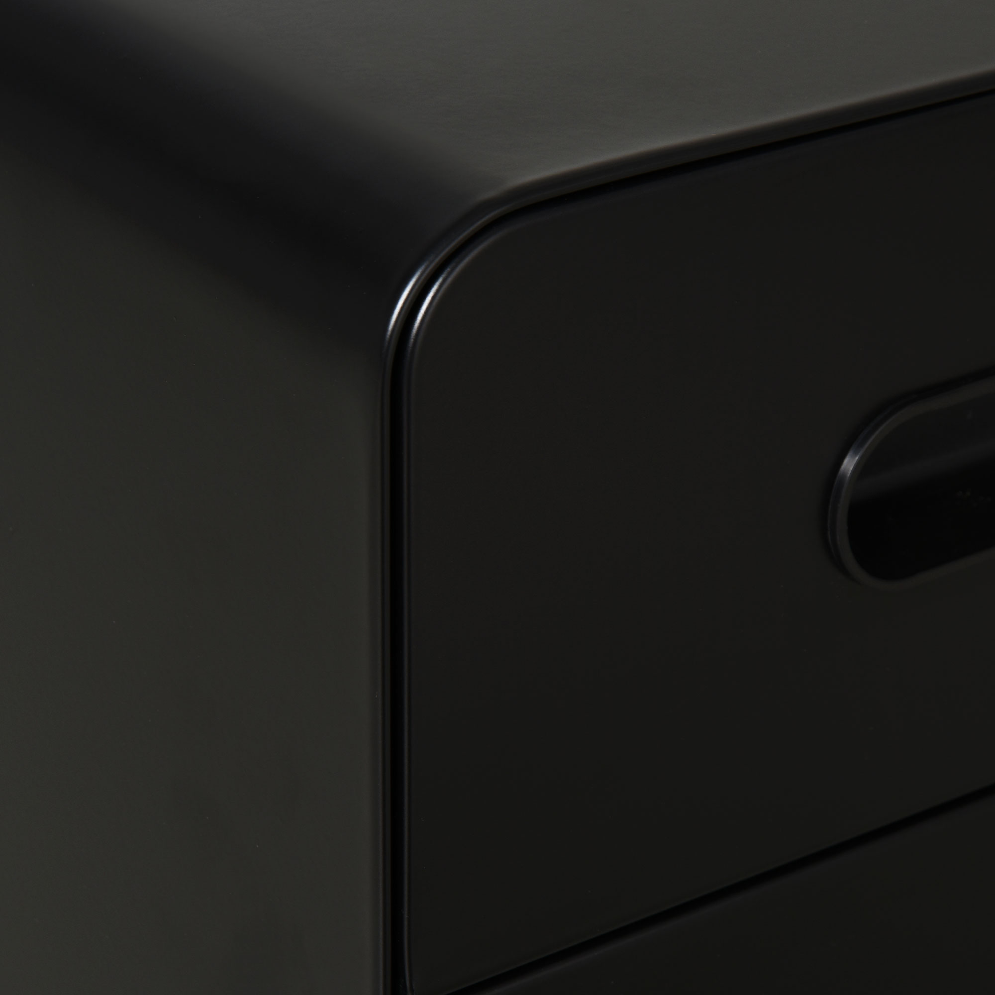 Rollcontainer mit 3 Schubladen mobiler Aktenschrank mit Rollen abschließbar Büroschrank mit Hängeregistratur Stiftfach, Bürocontainer Schreibtisch Unterschrank für Büro 39x48x59cm Schwarz