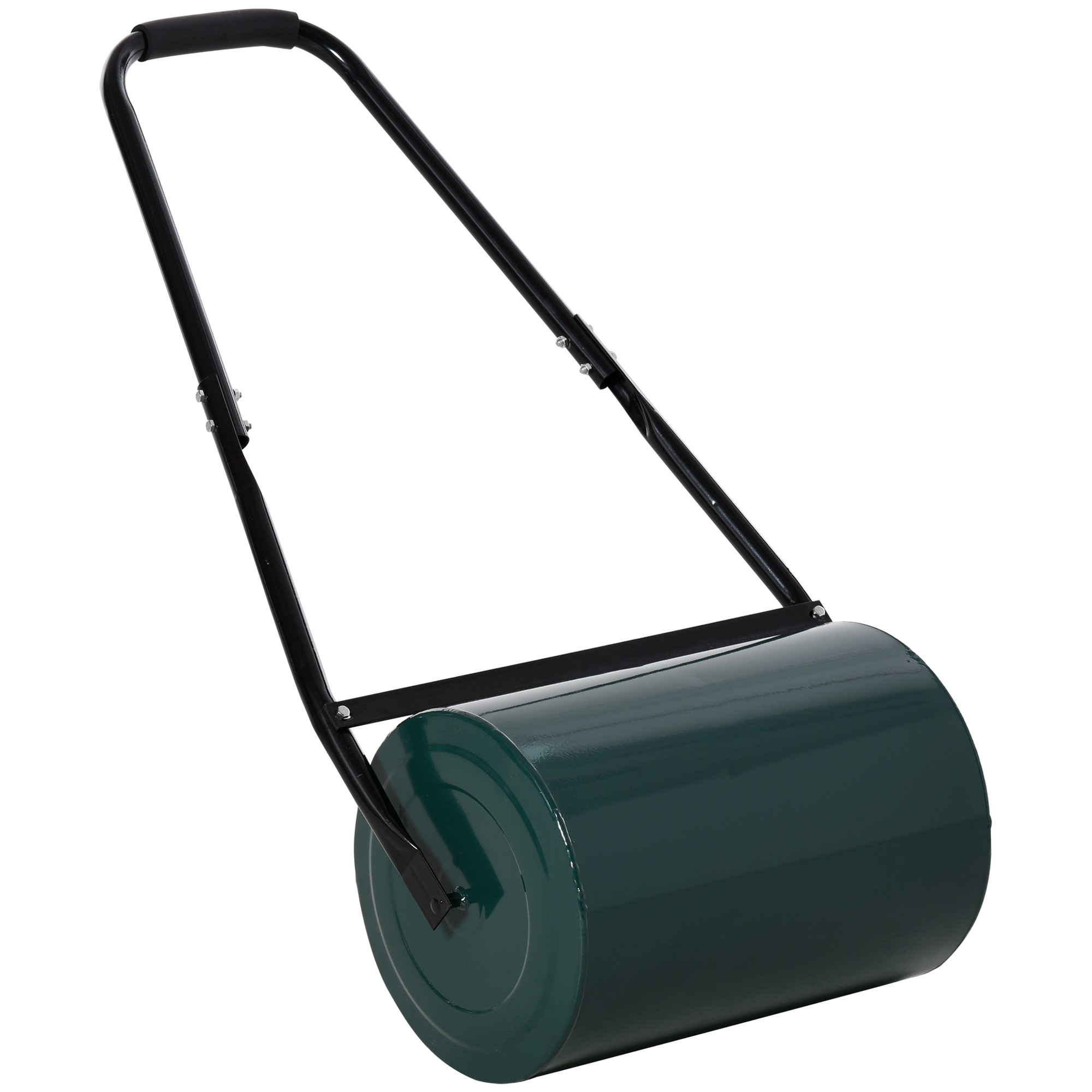 Rasenwalze Gartenrolle Gartenwalze mit U-Griff 31 cm Durchmesser 30 cm Arbeitsbreit 40 L Wasser-/Sandfüllunge Metall Grün