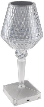 LED Akku-Tischleuchte "Foco Guapa" / Li-Akku, Weiß & Warmweiß, ØxH 11x26cm