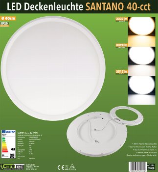 LED Deckenleuchte "Santano 40 CCT" / Ø 40cm, 32W, CCT 3000/4000/6000k