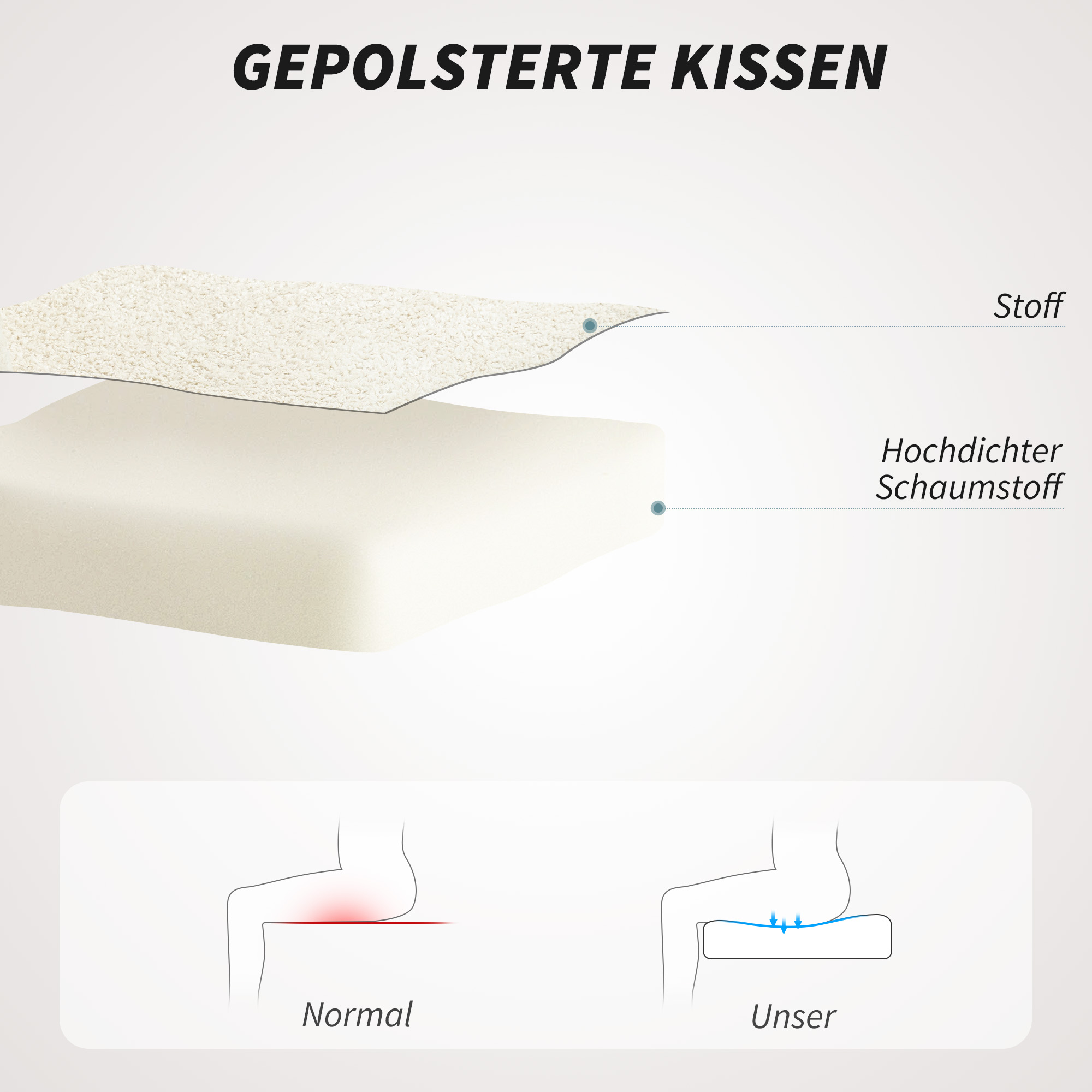 Bürostuhl mit Stoffbezug in Schneeflanelloptik, Schminkstuhl mit gewölbter Rückenlehne, für Schlafzimmer, Beige
