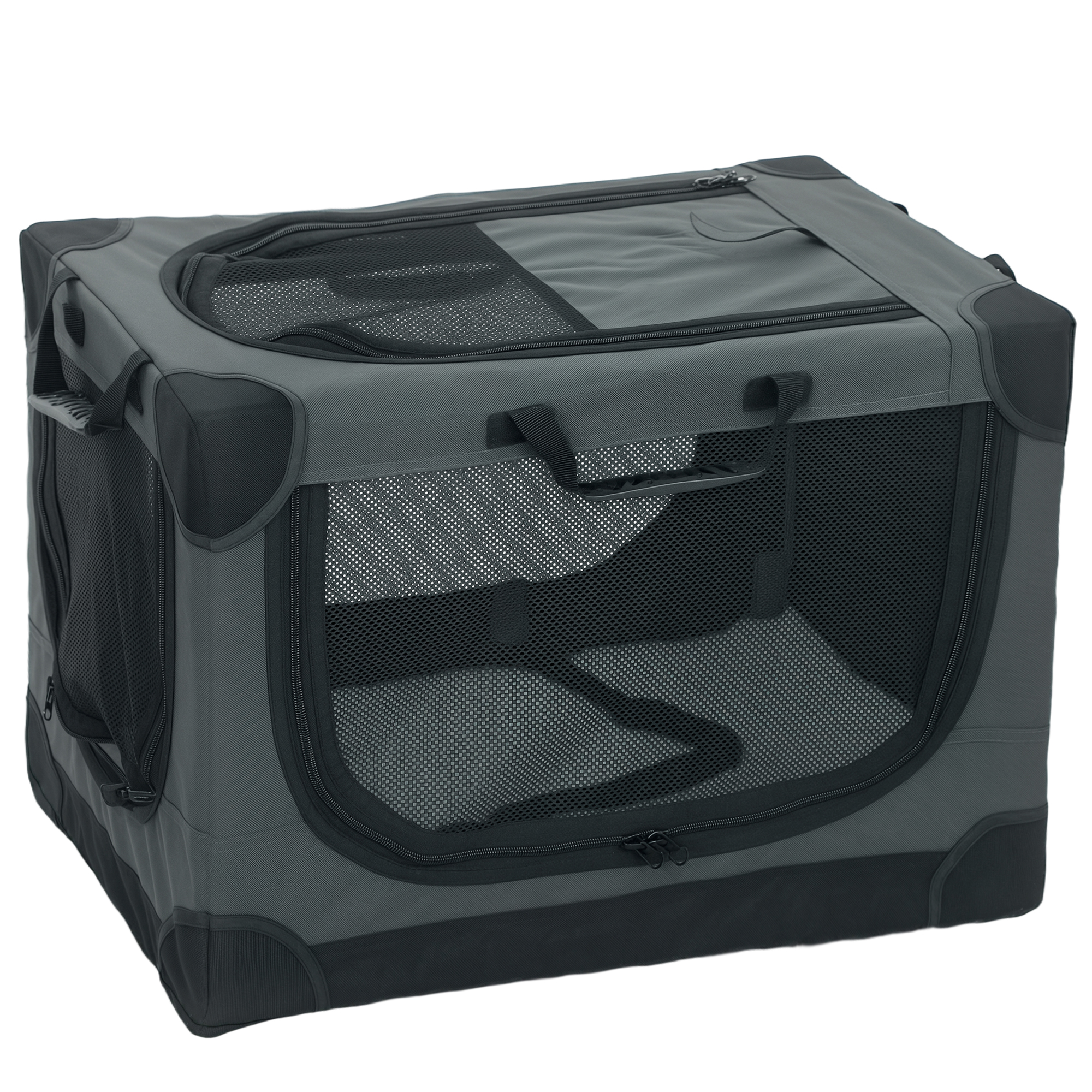 Hundebox faltbar Hundetransportbox mit Kissen abnehmbar waschbar Bezug aus Oxford-Gewebe für Hunde bis 4kg Armeegrün