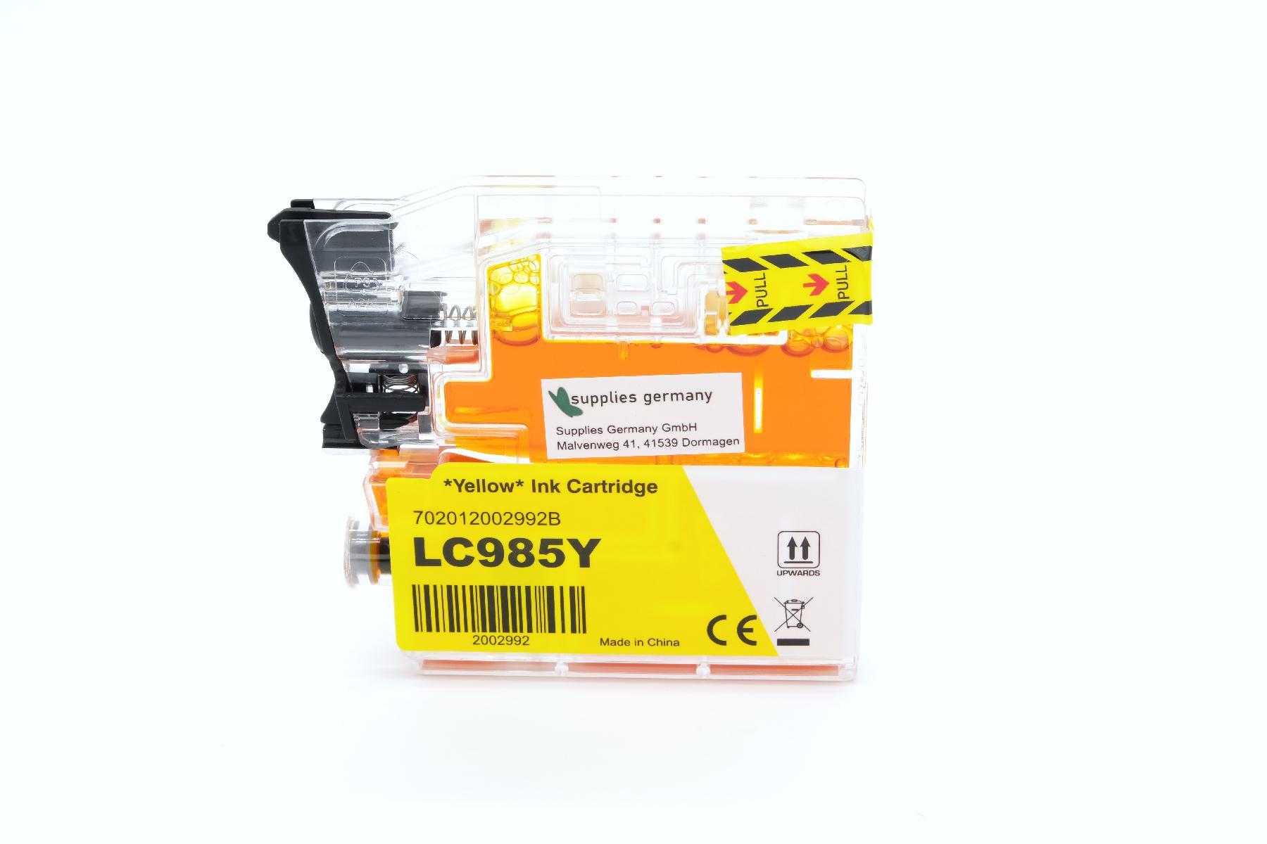 LC985Y alternativ Tinte yellow für Brother  / LC985Y / 19ml