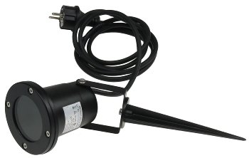 Gartenleuchte "CT-GS10", schwarz / 230V, 1,5m Kabel+Erdspieß, GU10 Fassung