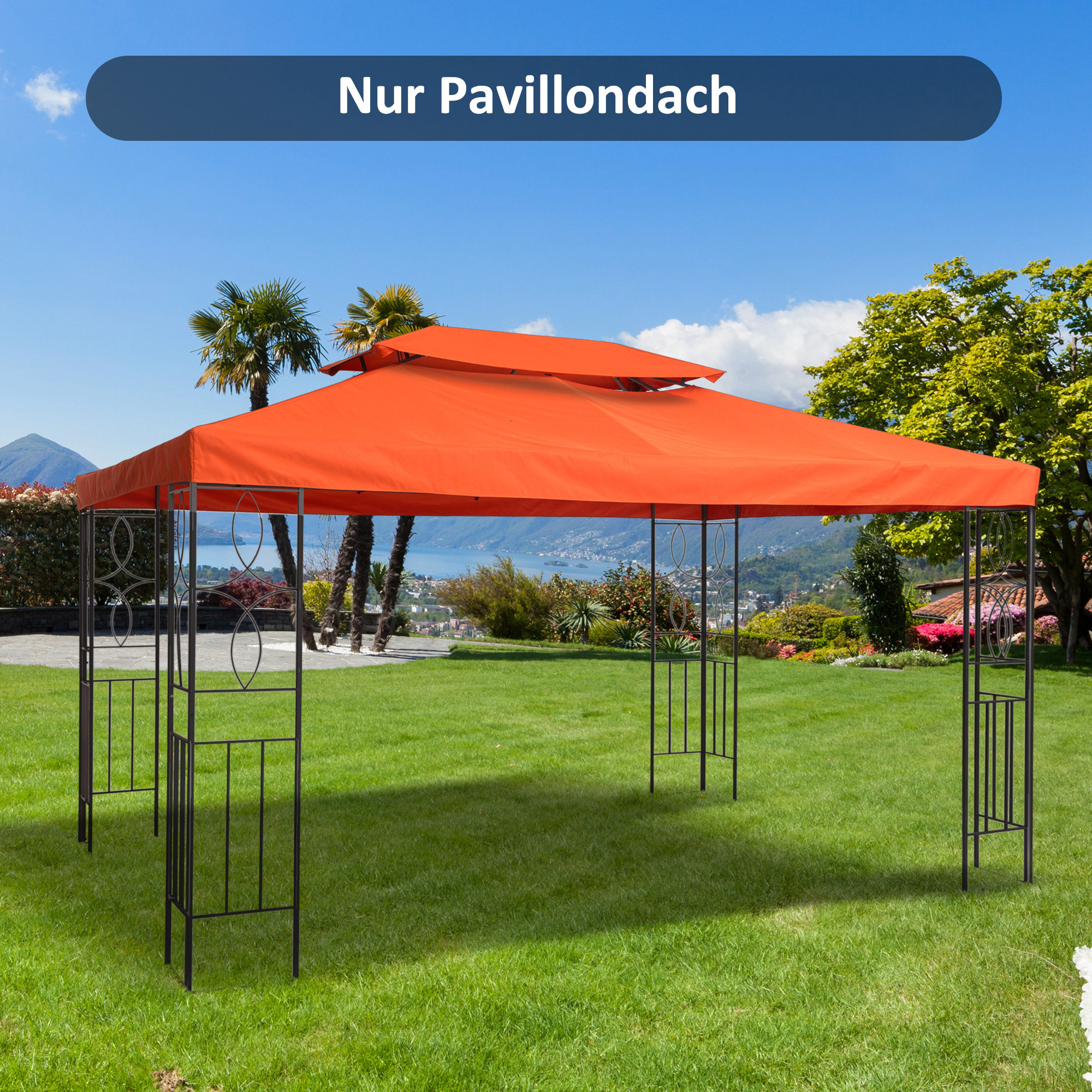 Ersatzdach für Gartenpavillons 3x4m Polyester Kaffee