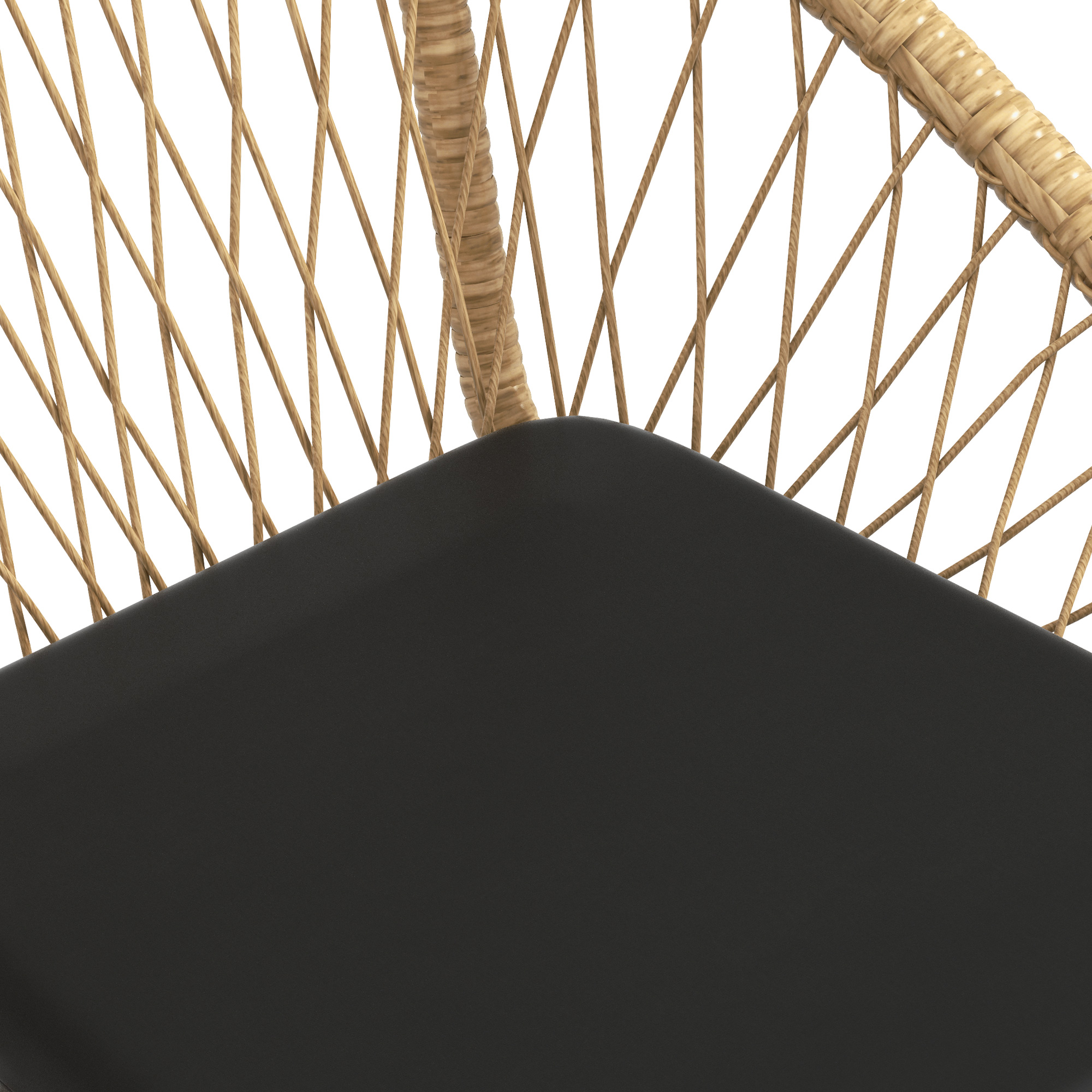 Rattan Terrassengarnitur, Gartenmöbel-Set, 2 Sessel & Tisch, Gelb