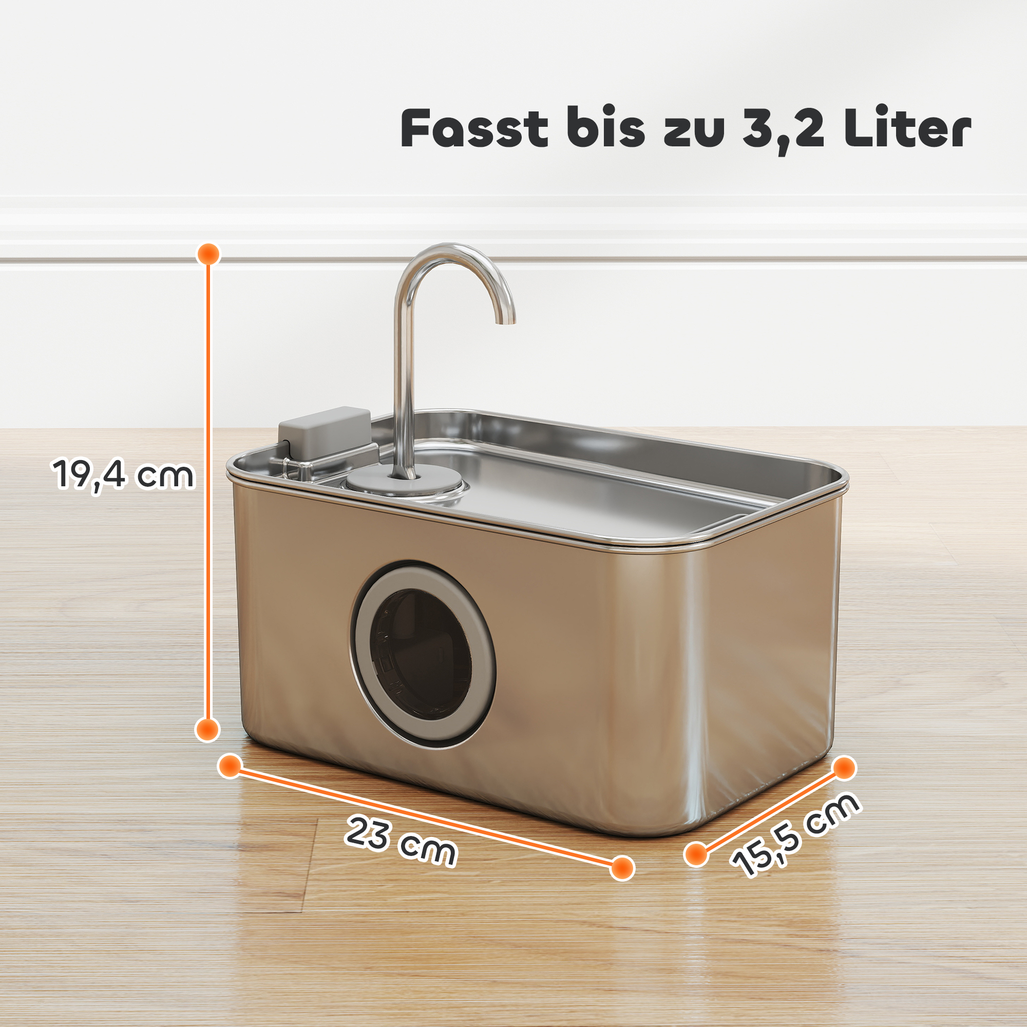Katzenbrunnen 3,2l Trinkbrunnen für Katzen mit leiser Pumpe Aktivkohlefilter