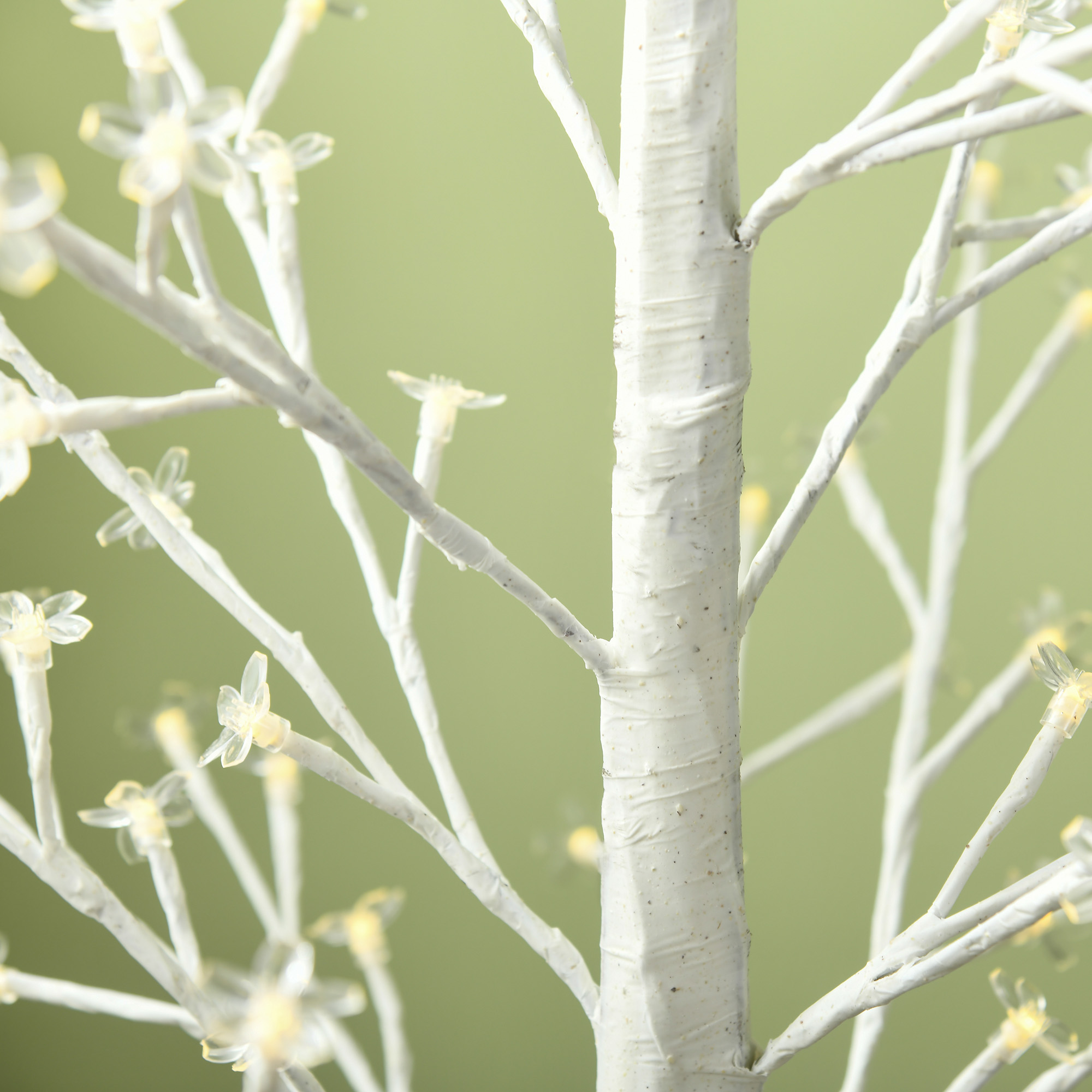 Kunstbaum, Kunstbirke, mit 180 LEDs, 3 Helligkeitsstufen, warmweiß, realistische Rinde, 21,5 x 21,5 x 180 cm