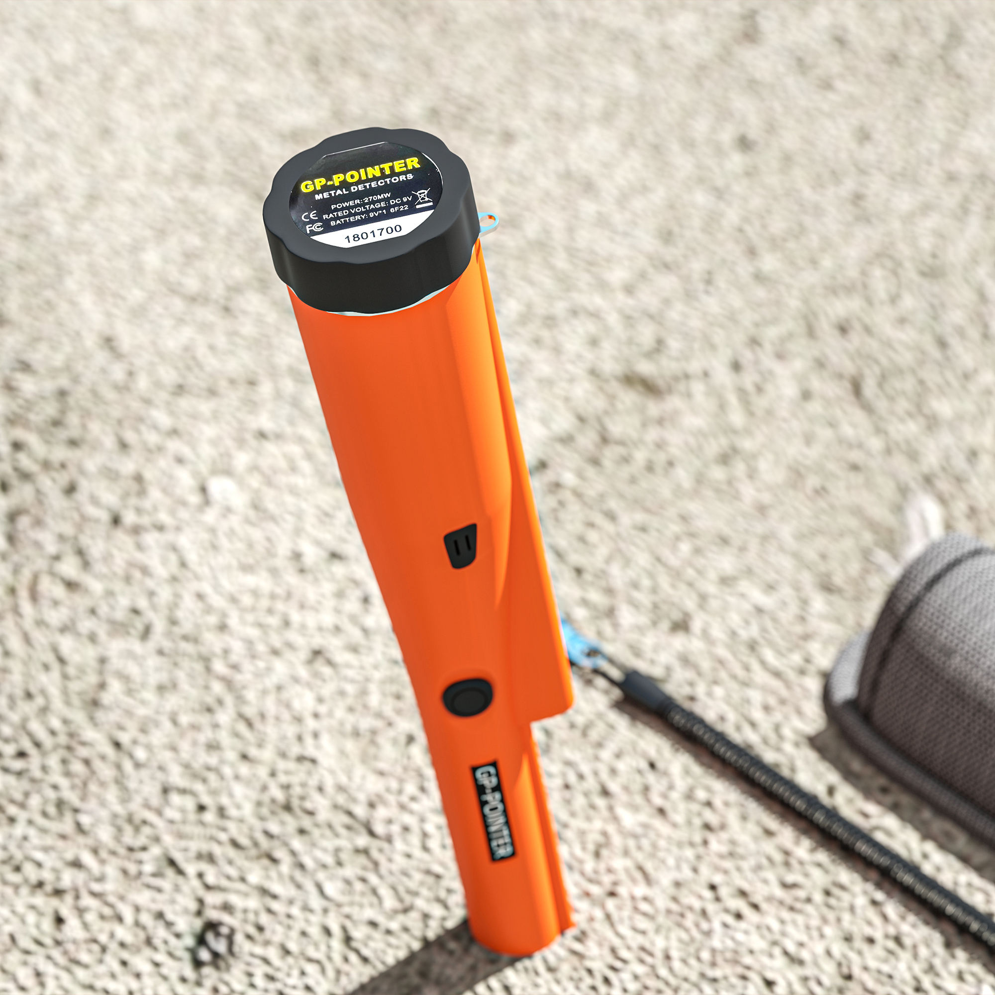 Metalldetektor für Erwachsene, Tragbar Ortungsgerät mit LED Indicator, Wasserdicht Schnurlos Metallsuchgerät Orange