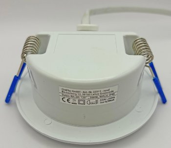 LED-Einbauleuchte "Flat-30 FR-R" 3000K, Ø85x30mm, 5W, 460lm, IP44, rund, weiß