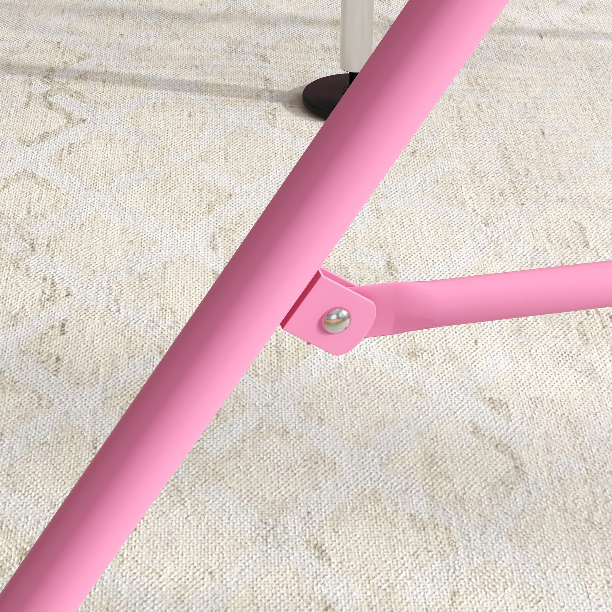 Kinder-Turnbarren mit Ringen, höhenverstellbar, klappbar, rutschfest, Stahlrahmen, 148x105x88-128 cm, Pink