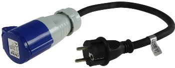 CEE auf Schutzkontakt-Stecker 0,35m / 230V, Adapter für Wohnwagen, Camping