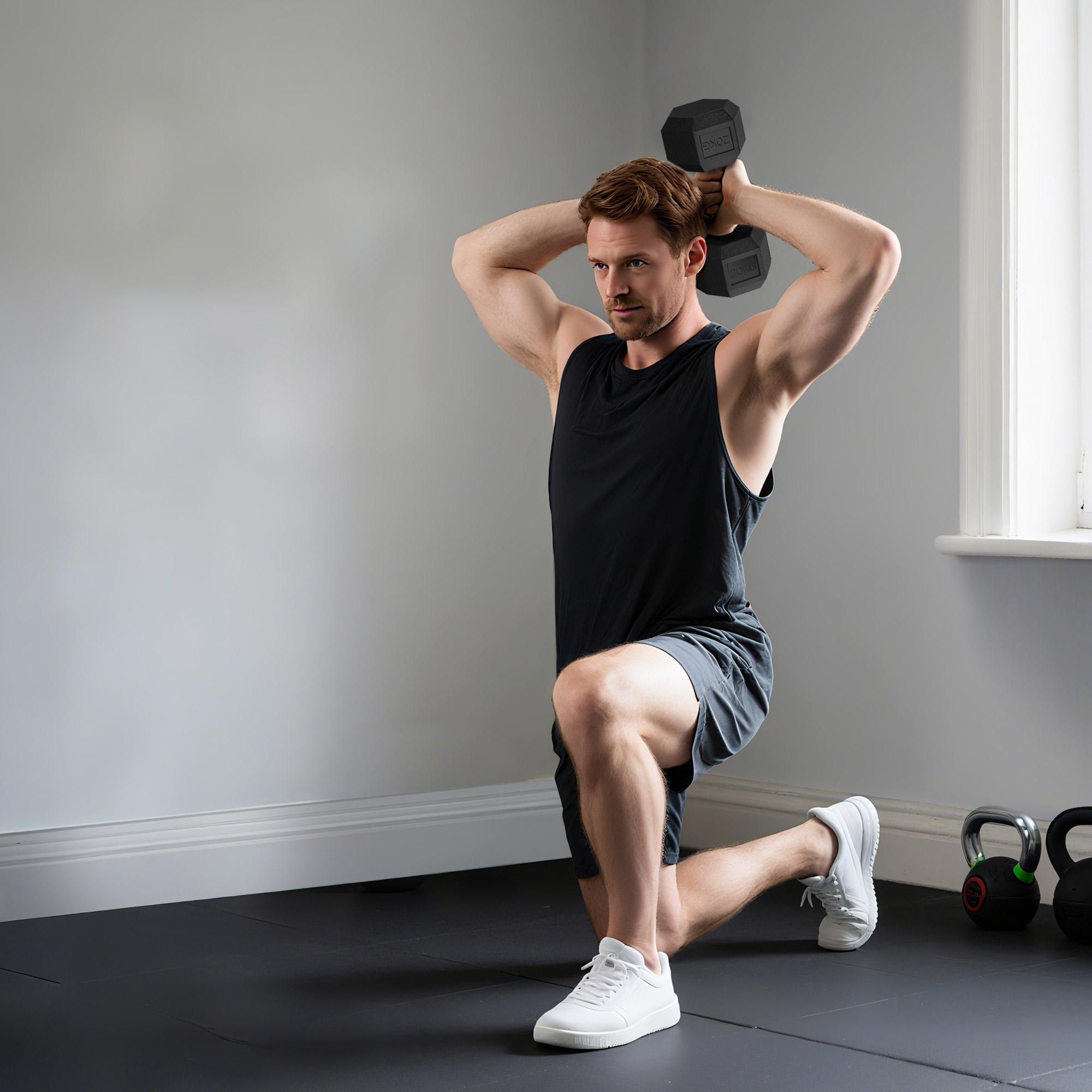 Hanteln mit gerändeltem Griff, Kurzhantel aus Gusseisen, 1 x 20kg, Kurzhanteln für Männer und Frauen, Dumbbell für Zuhause, Fitnessstudio, Krafttraining