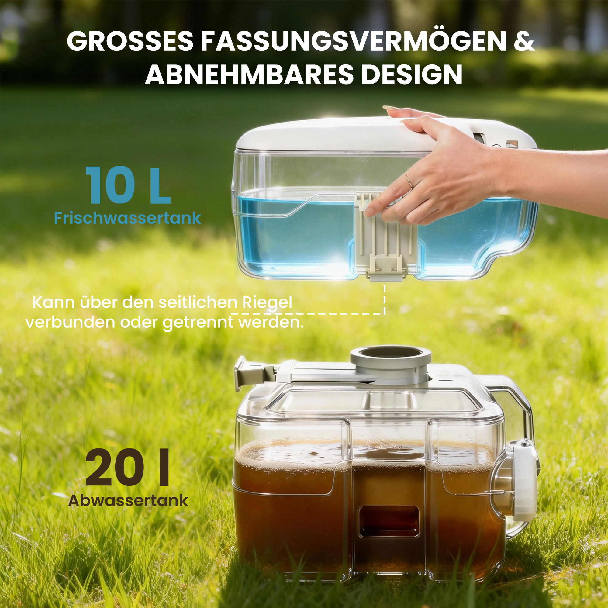 Campingtoilette Reisetoilette max. Tragkraft bis 147 kg 20L für Camping Wandern Reisen Angeln 41,5 x 36,5 x 42 cm Grau
