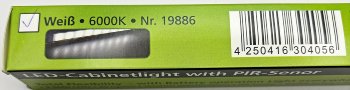 LED Unterbauleuchte mit Bewegungsmelder / Batteriebet., 9 SMD LEDs, 80lm, weiß