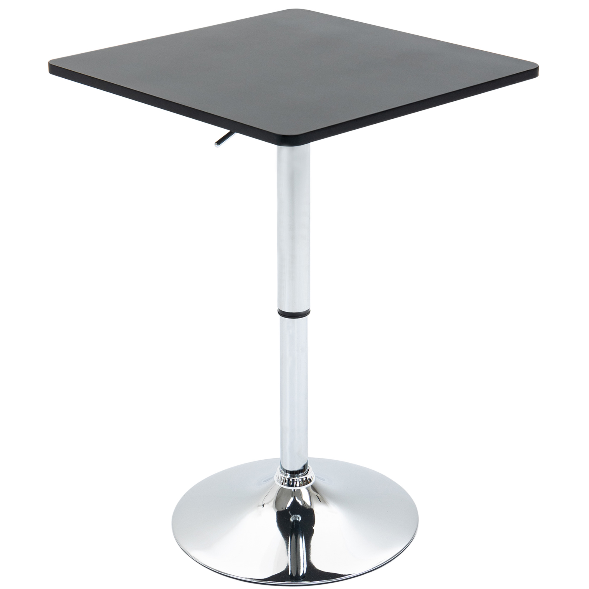 Höhenverstellbarer Bartisch, 360° drehbar, kratzfeste Füße, stabile Metallbasis, Schwarz/Silber