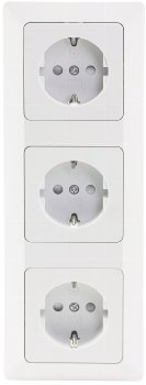 MILOS Set 3 Steckdosen + 3-fach Rahmen / 250V~/ 16A, Steckanschluss, Matt-weiß