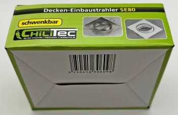 Decken-Einbaustrahler "SE80" chrom-matt / schwenkbar, 80x80mm, für 50mm Lampen