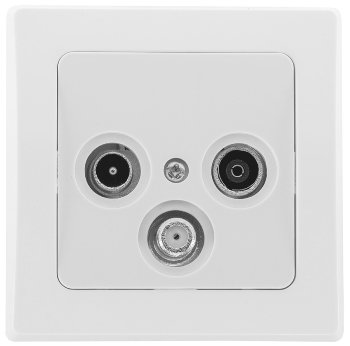DELPHI Antennendose TV+Radio+Sat / inkl. Rahmen, UP, weiß