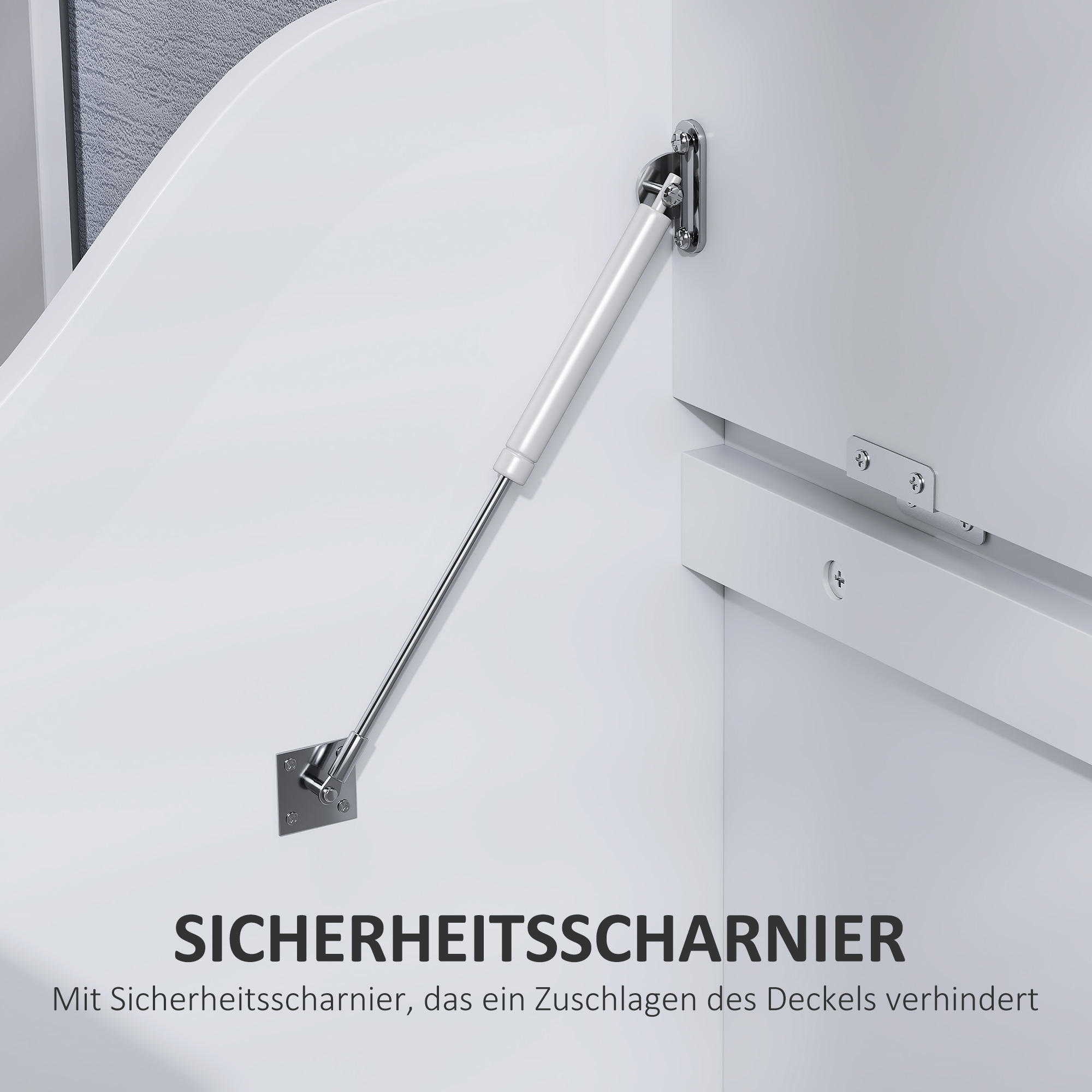 Aufbewahrungstruhe, Holzkiste mit Deckel, viel Stauraum, modernes Design, Weiß