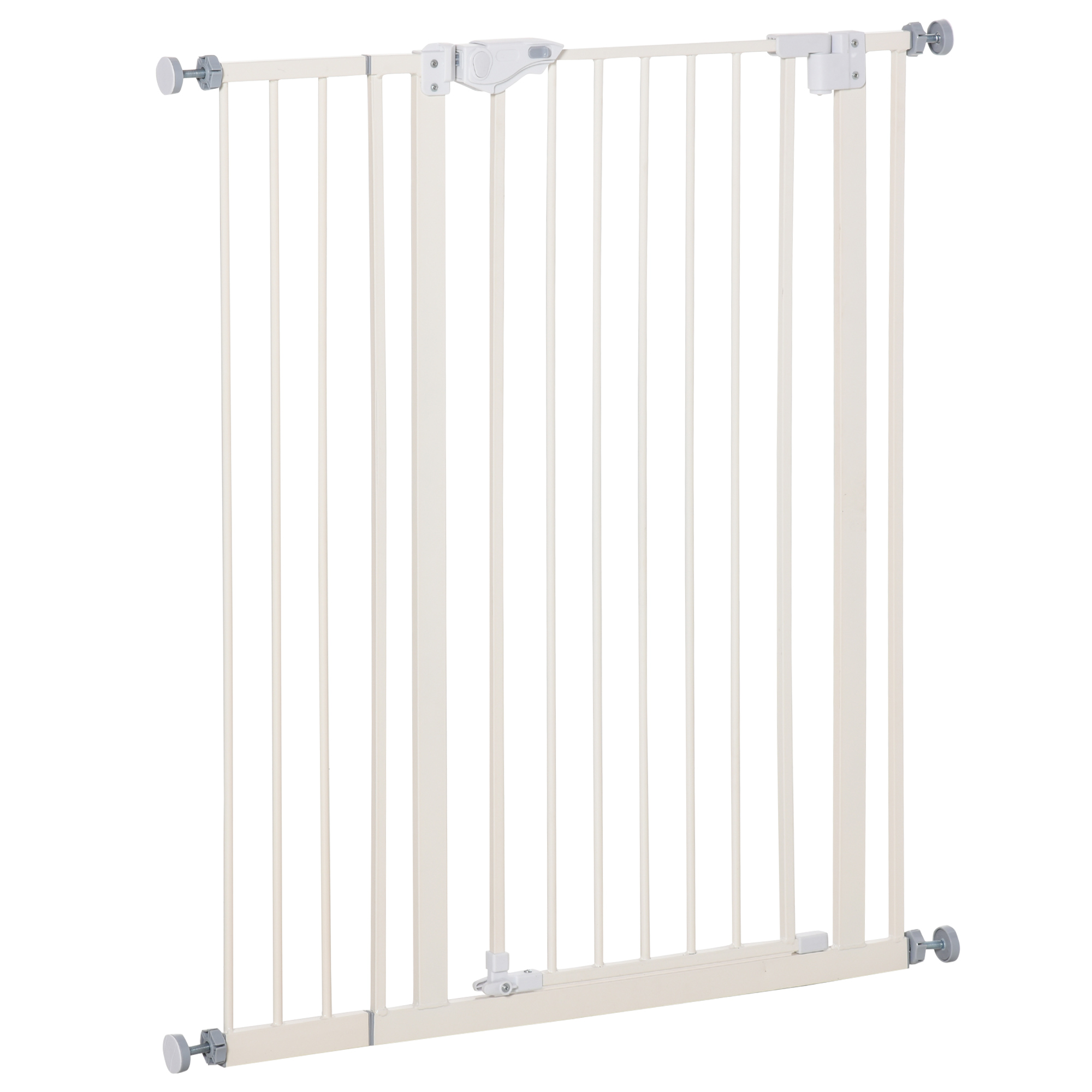 Absperrgitter für Hunde, extra hoch, Schließautomatik, Metallrahmen, 97,5 x 104,1 cm, Weiß