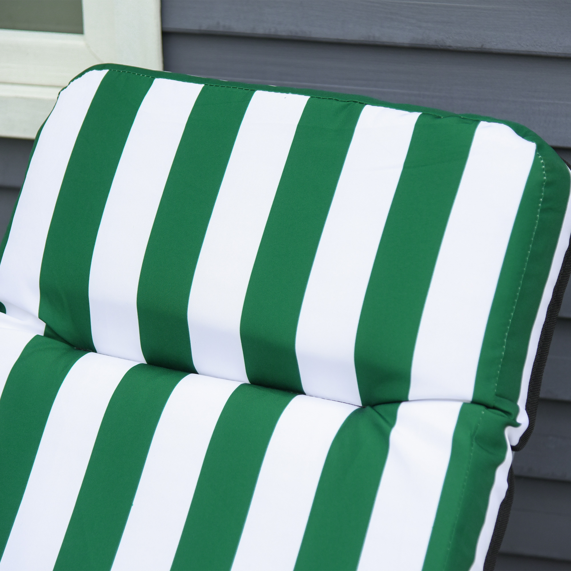 Gartenliegen 2er-Set klappbar mit Auflagen 60 x 75 x 102 cm Stahl Grün+WeiB