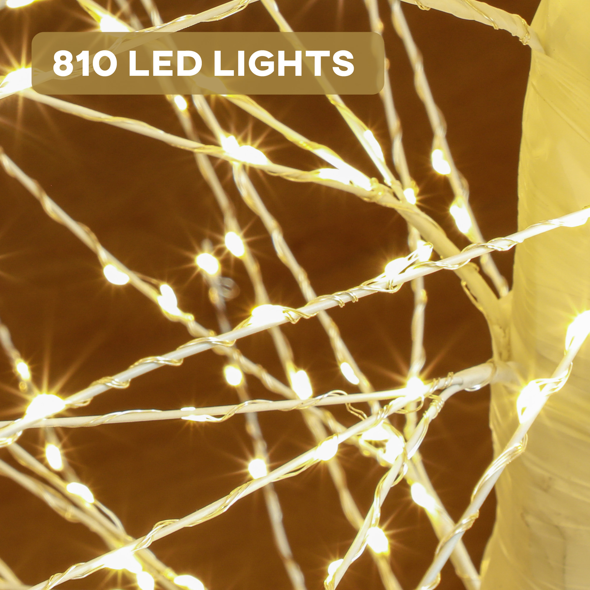 Kunsttanne mit LED-Beleuchtung, 180 cm hoher Weihnachtsbaum, realistische Rinde, Weiß