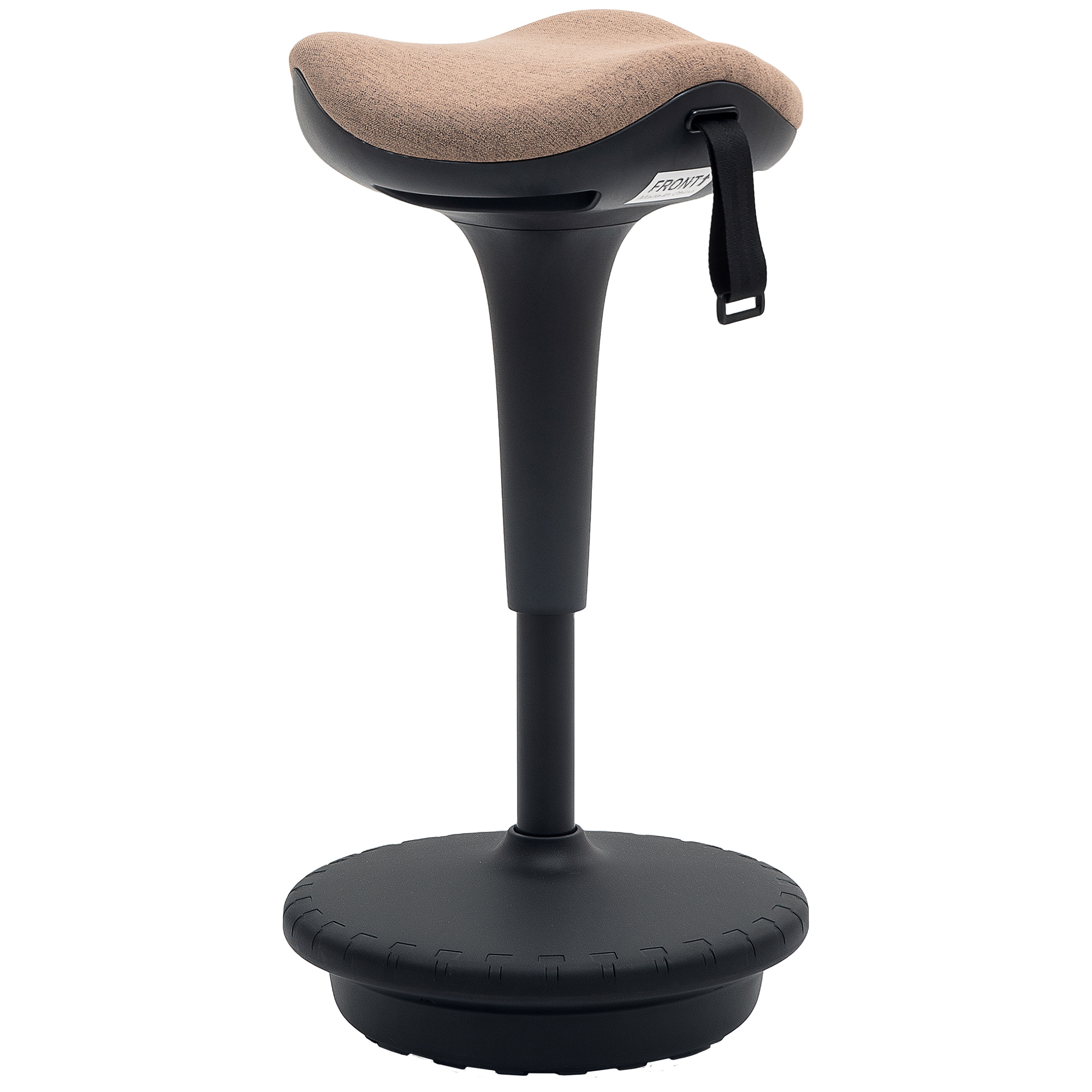 Balancehocker, beweglicher Sitz, drehbarer Bürohocker, höhenverstellbar, ergonomisch, 34 x 34 x 68,5-83,5 cm, Braun