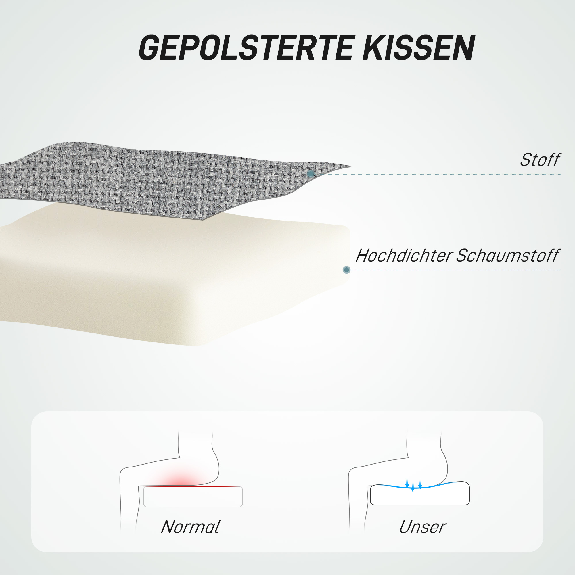 Armloser Bürostuhl, gepolstert, höhenverstellbar, drehbar, rollbar, Grau
