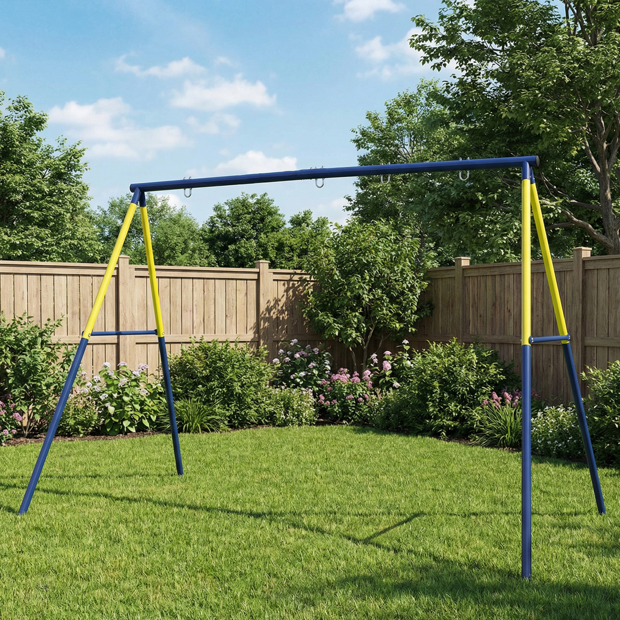 Schaukelgestell Stahl Schaukelgerüst bis 150 kg für Nestschaukel Kinderschaukel Kletterleiter, 260 x 160 x 178 cm, Blau