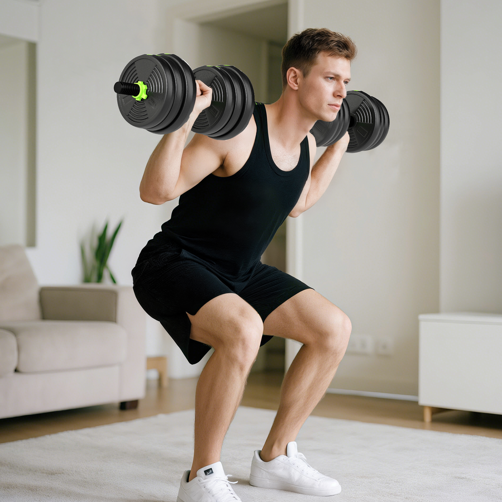 Hantelset verstellbar 25 KG Kurzhantel Set Kurzhanteln Langhanteln Hanteln Set für Krafttraining