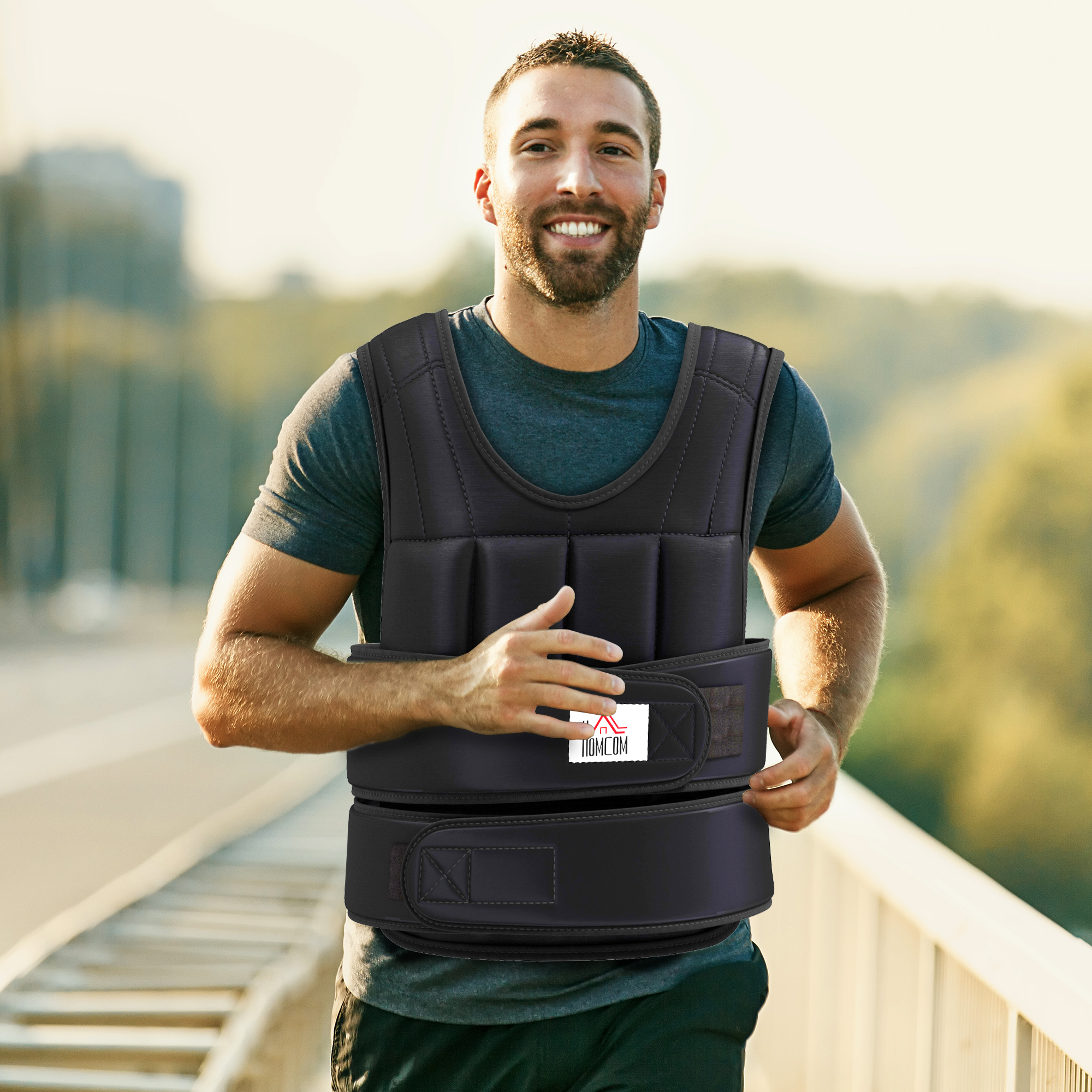 Gewichtsweste 20 KG verstellbare Trainingsweste mit herausnehmenbar Gewichten Schwarz