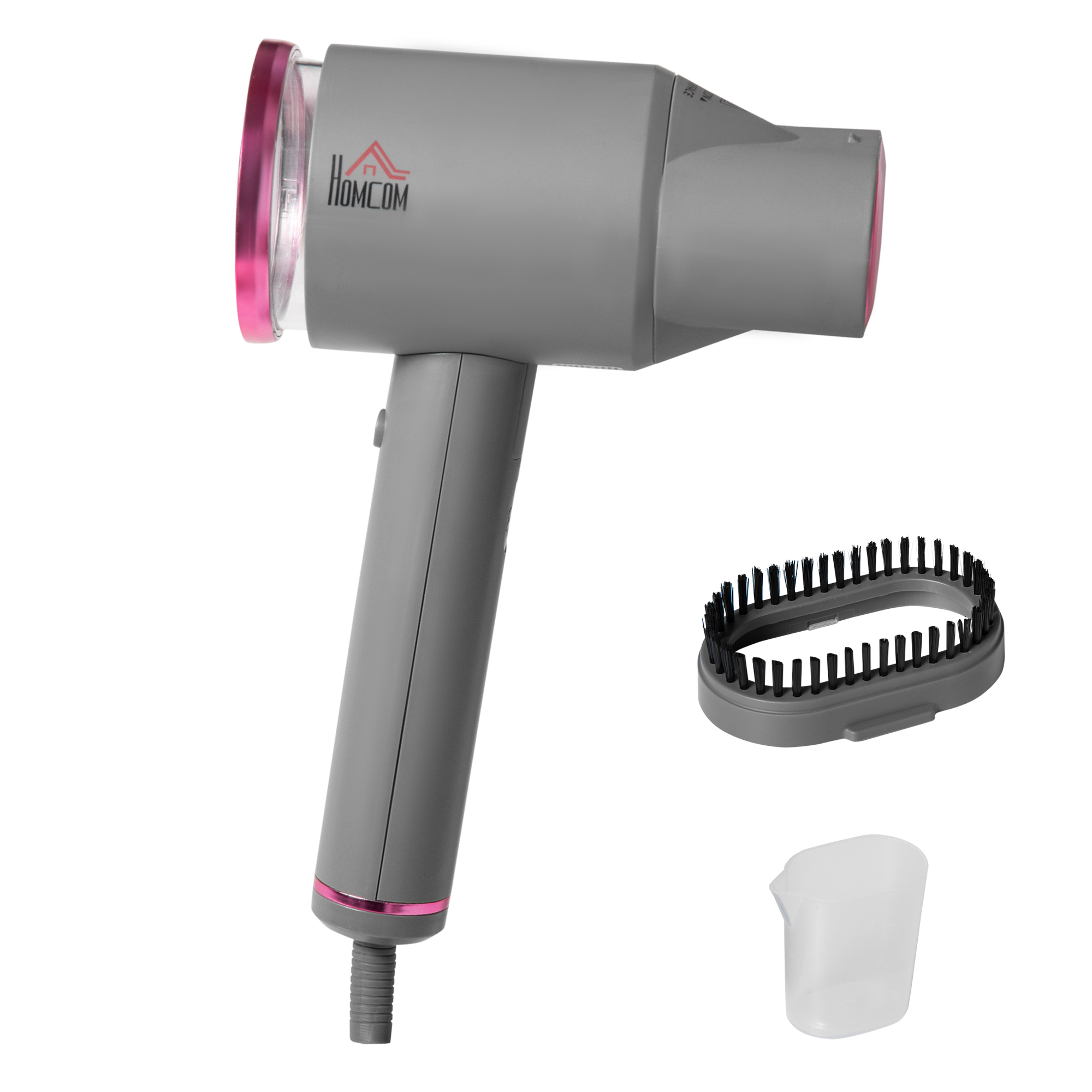 Dampfglätter Dampfbürste Steamer Reisebügeleisen faltbar Kleidung Hemden Dampfbügeleisen mit 160 ml Wassertank 1520 W schnelles Aufheizen Aluminium Kunststoff Grau+Rosa 27,5 x 18,2 x 9 cm