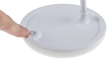 LED Tischleuchte mit Schwanenhals, Batterie, dimmbar, warmweiß, Weiß