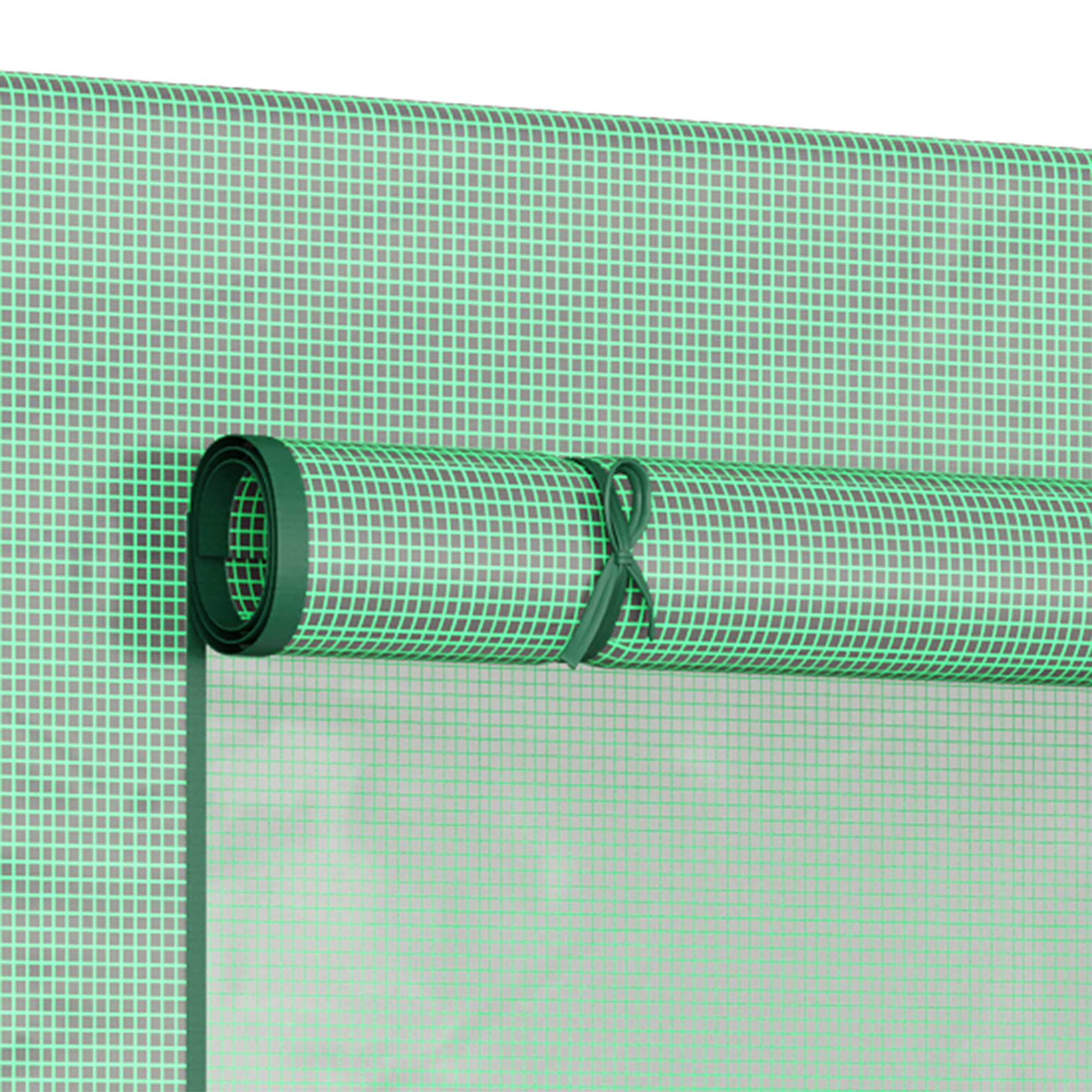 Foliengewächshaus, Treibhaus mit Rolltür, Seitenfenster, für Garten, aus Stahl, Kunststoff, 200 x 76 x 168 cm, Grün