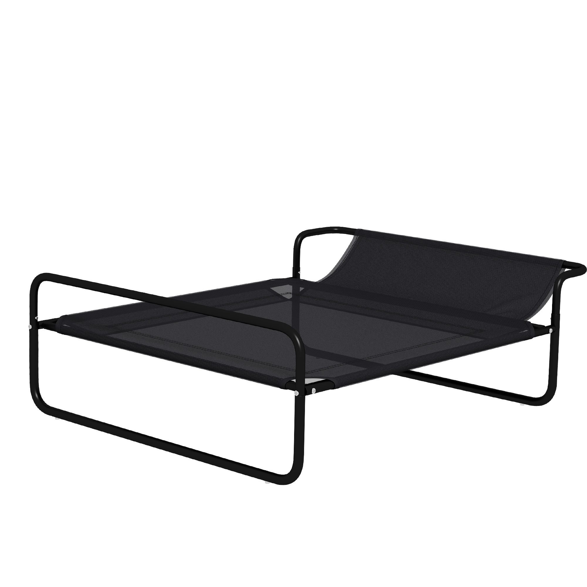 Hundebett, erhöhte Bauweise, Mesh-Bezug, Stahlrahmen, 29 x 91 x 69 cm, Schwarz