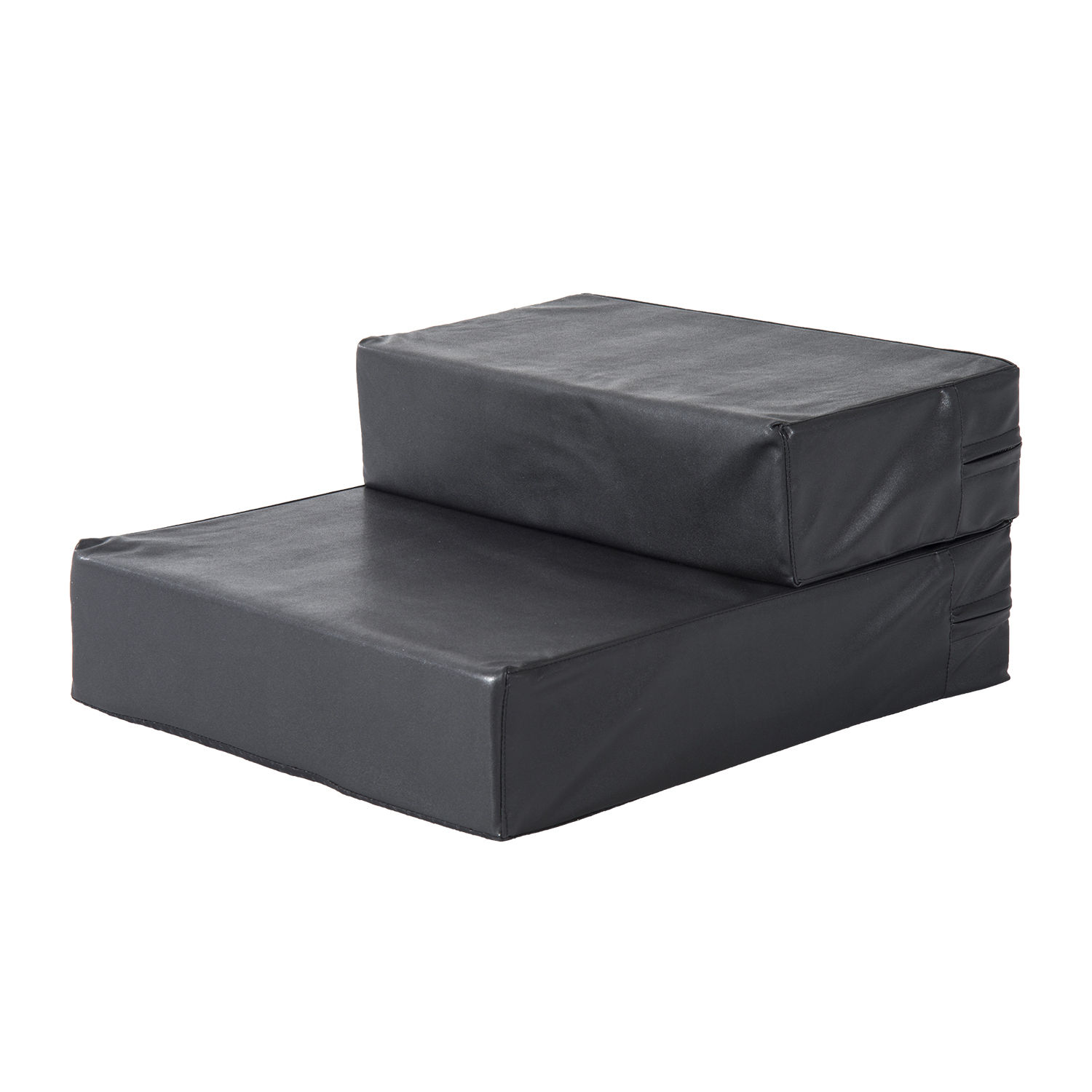 Haustiertreppe Tierunterlage 2 Stufen Klappbar Hundetreppe Treppe Unterlage für Katzen und Hunde Schwarz L45 x B39 x H20 cm